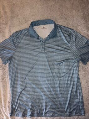 Men’s Blue Printed Polo Shirt